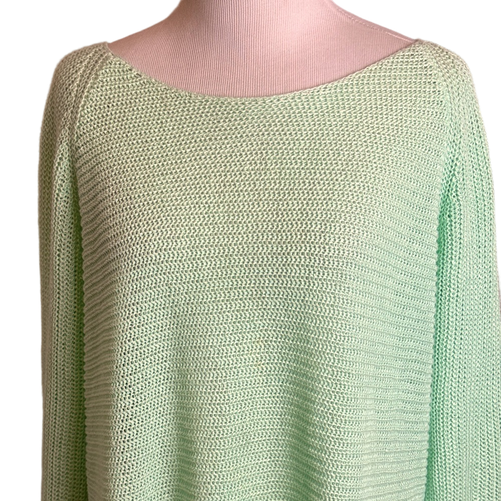 Eileen Fisher Organic Linen Tunic Sweater Medium Light Green - Picture 3 of 6
